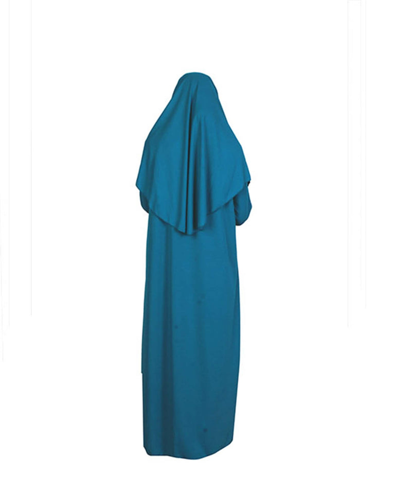 Turquoise One Piece Womens Prayer Dress | Womens Abaya | Women Burqa | Muslim Prayer Dress | Khimar Niqab | Gifts for Her | Muslim Kids Gift