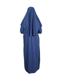 Indigo One Piece Women's Prayer Dress | Abaya | Burqa | Muslim Prayer Dress | Khimar Niqab Jilbab Jalabiya | Muslim Gift | Gifts for Her |