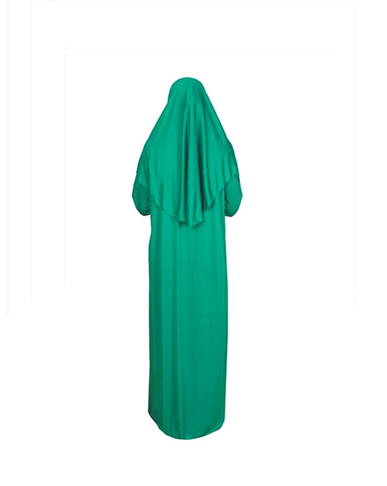 Light Green One Piece Women's Prayer Dress | Abaya | Burqa | Muslim Prayer Dress | Khimar Niqab Jalabiya | Muslim Kids Gift | Gifts for Her