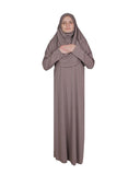Milky Brown One Piece Women's Prayer Dress | Womens Abaya | Burqa | Muslim Prayer Dress | Khimar | Muslim Gift | Gifts for Her | Niqab