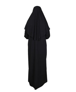 Black One Piece Women's Prayer Dress | Womens Abaya | Burqa | Muslim Prayer Dress | Khimar | Muslim Gift | Gifts for Her | Niqab | Jalabiya