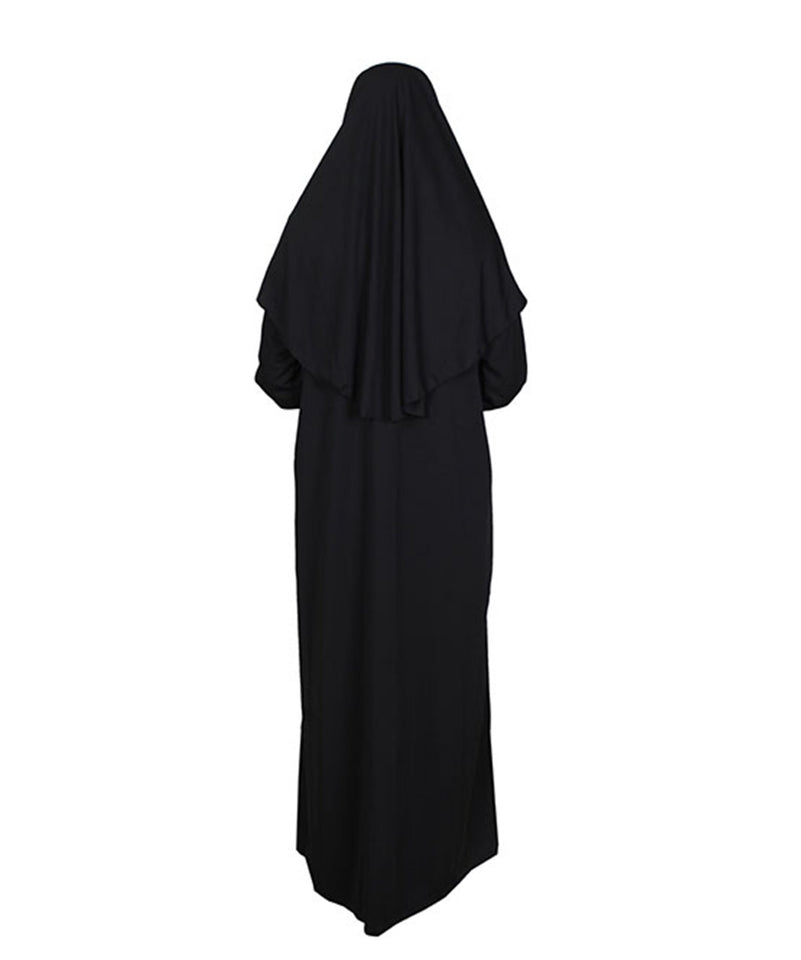 Black One Piece Women's Prayer Dress | Womens Abaya | Burqa | Muslim Prayer Dress | Khimar | Muslim Gift | Gifts for Her | Niqab | Jalabiya