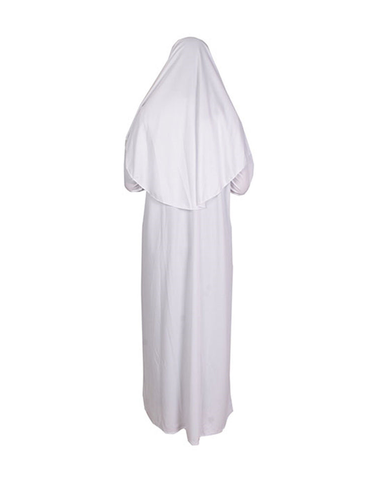 Off White Zippered One Piece Women's Prayer Dress | Womens Abaya |Burqa | Muslim Prayer Dress |Khimar Niqab | Muslim Gift | Jilbab |Jalabiya