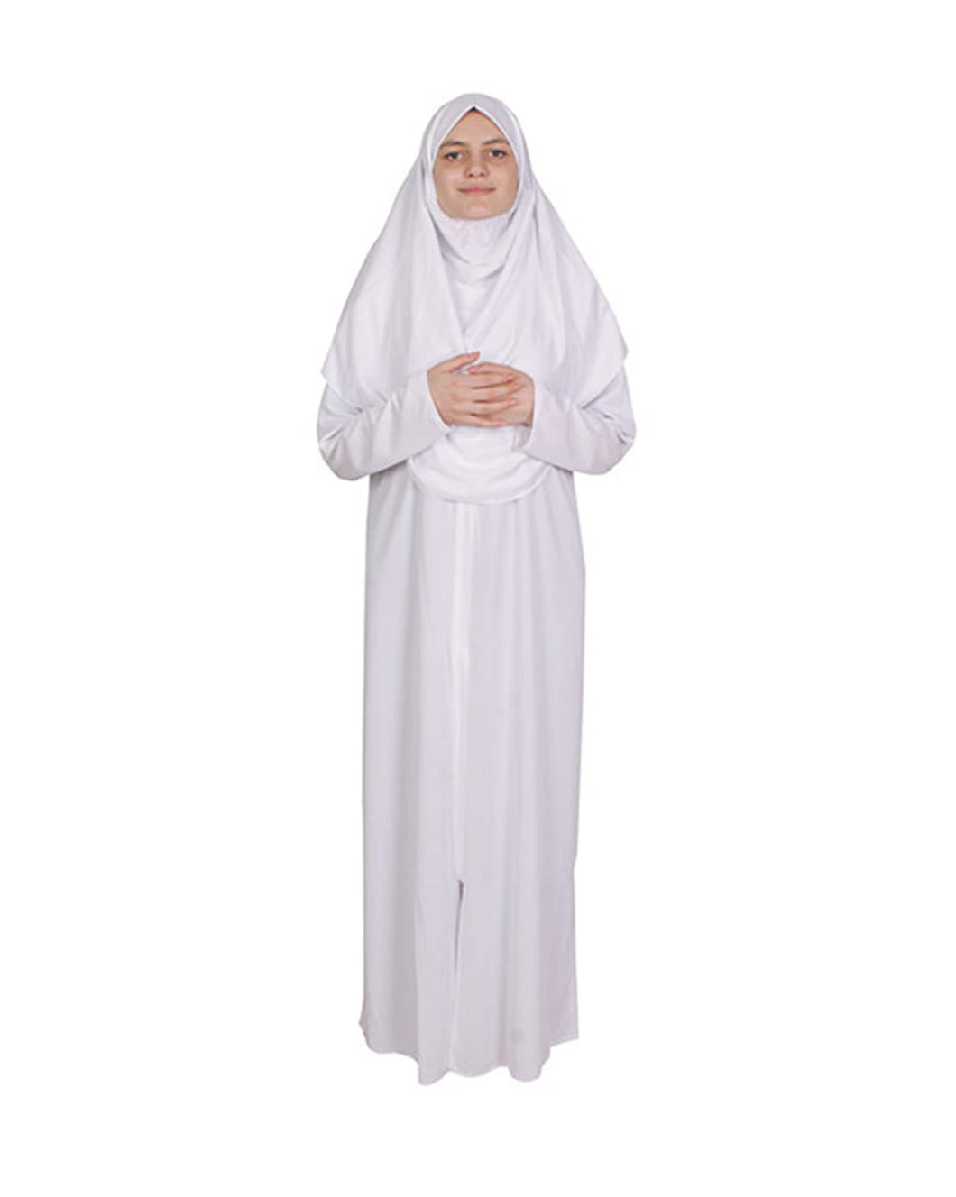 Off White Zippered One Piece Women's Prayer Dress | Womens Abaya |Burqa | Muslim Prayer Dress |Khimar Niqab | Muslim Gift | Jilbab |Jalabiya