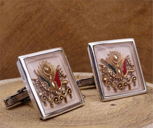Square Ottoman Flag Silver Cufflink, Handmade 925 Sterling Silver Cufflinks, Men Cufflinks, Gift for Him, Best Man Gift, Groom Cufflinks