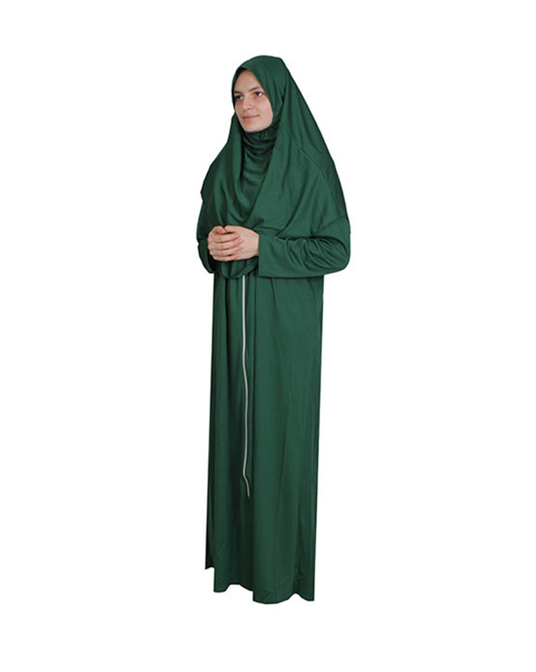 Green Zippered One Piece Women's Prayer Dress | Women Abaya | Burqa | Islamic Prayer Dress | Khimar Niqab | Islamic Gifts | Jainamaz | Salah