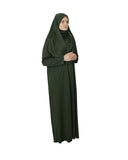 Khaki Zippered One Piece Women's Prayer Dress | Women Abaya | Burqa | Islamic Prayer Dress | Khimar Niqab | Islamic Gifts | Jainamaz | Salah