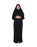 Black Zippered One Piece Women's Prayer Dress | Long Abaya | Burqa | Islamic Prayer Dress | Khimar Niqab | Muslimah Gifts | Jainamaz | Salah