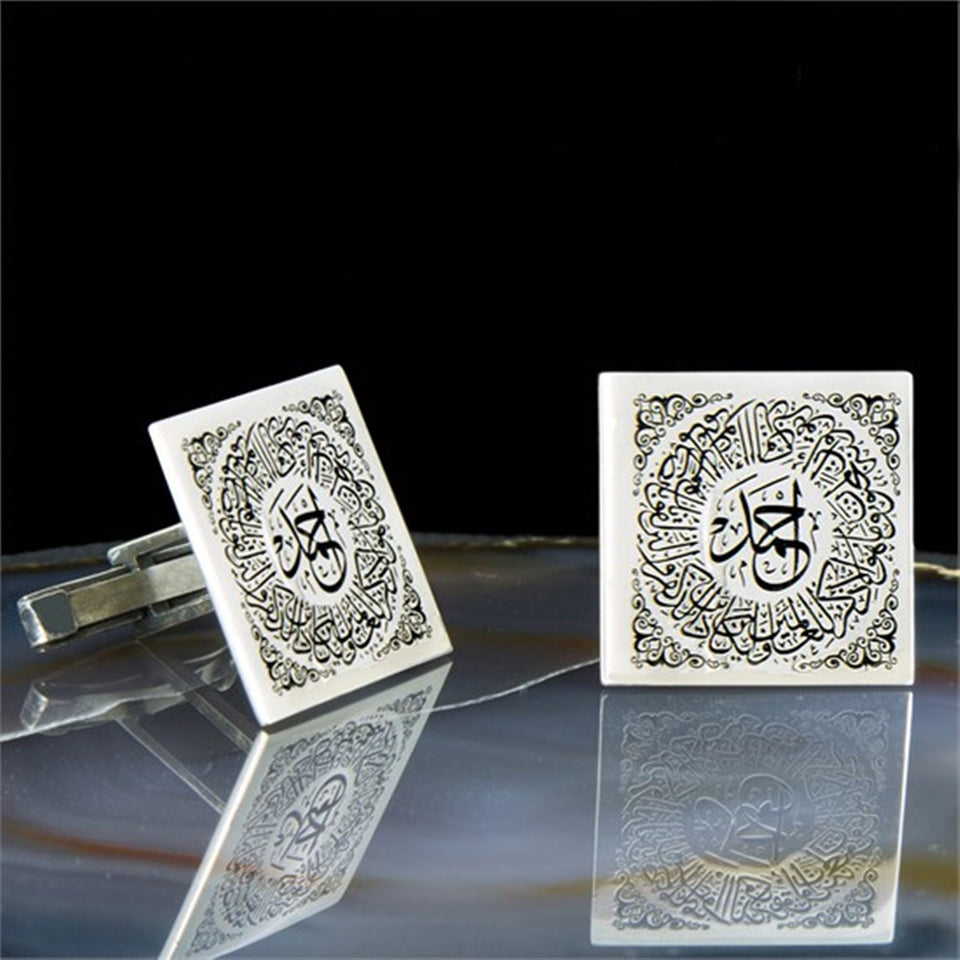 Square Name Embroidered Silver Cufflink, Handmade 925 Sterling Silver, Cufflinks for Men, Best Man Gifts, Groom Cufflinks, Gift for Him.