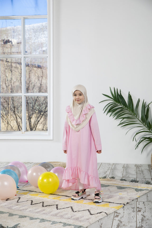 Light Girl Dress Kids Abaya | Muslim Kids | Kid Khimar | Kid Jilbab | Kid Jalabiya | Islamic Kid Dress | Kids Prayer Dress | Burqa |