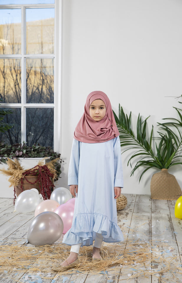 Light Girl Dress Kids Abaya | Muslim Kids | Kid Khimar | Kid Jilbab | Kid Jalabiya | Islamic Kid Dress | Dress for Girls | Prayer Dress
