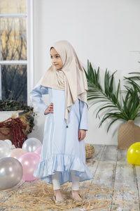Light Girl Dress Kids Abaya | Muslim Kids | Kid Khimar | Kid Jilbab | Kid Jalabiya | Islamic Kid Dress | Dress for Girls | Prayer Dress
