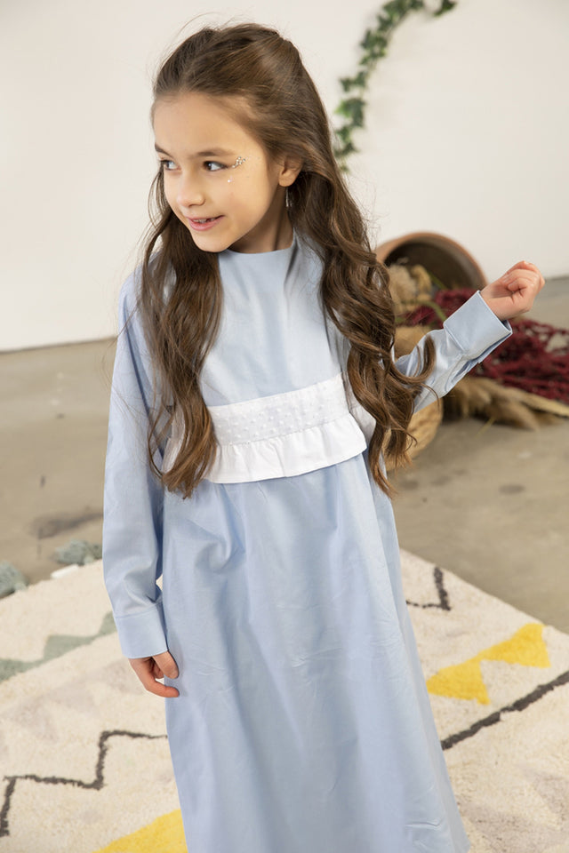 Cloud Girl Dress Kids Abaya | Muslim Kids | Kid Khimar | Kid Jilbab | Kid Jalabiya | Islamic Dress | Dress for Girls | Prayer Dress | Burqa