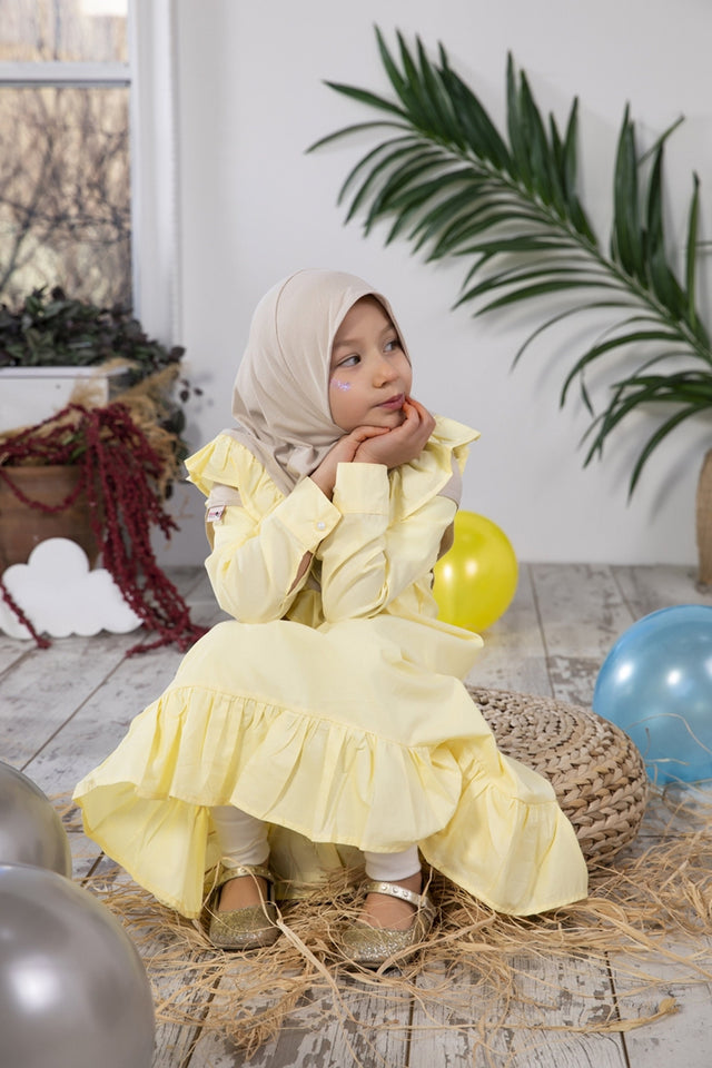 Light Girl Dress Kids Abaya | Muslim Kids | Kid Khimar | Kid Jilbab | Kid Jalabiya | Islamic Kid Dress | Kids Prayer Dress | Burqa |