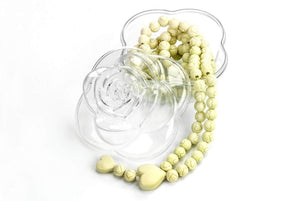Ecru Rose Scented Rosary with Rosebud Case , 99 Misbahas Prayer Beads, Rose Scented Beads, Islamic Gift, Muslim Kids, Tasbih, Tasbeeh