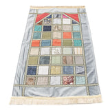 Silver Lux Chenille Islamic Prayer Mat Quilt Pattern, Patchwork Prayer Rug, Muslim Janamaz, Namaz Rug, Musallah, Islamic Gift