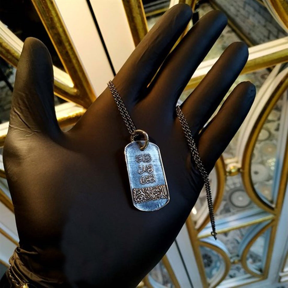 Embroidered Soft Rectangle Handmade 925 Sterling Silver Medallion, Women Necklace, Silver Pendant Women, Embroidered Jewelry, Gift for Her