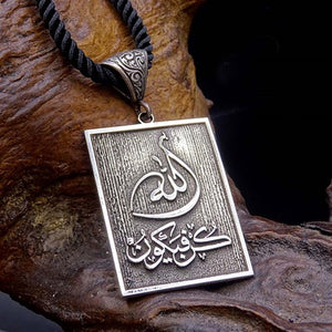 Special Rectangle Classic Handmade 925 Sterling Silver Medallion, Necklace, Silver Pendant , Embroidered Jewelry, Gift for Muslim