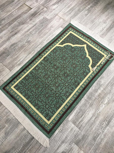 Green Crescents Prayer Mat with Tasbeeh, Prayer Rug, Ramadan Decoration, Islamic Wedding, Eid Gift, Muslim Women, astrology tapestry