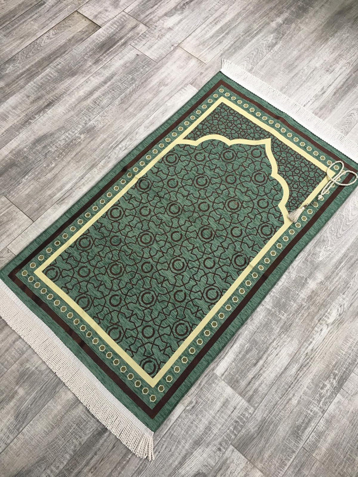Green Crescents Prayer Mat with Tasbeeh, Prayer Rug, Ramadan Decoration, Islamic Wedding, Eid Gift, Muslim Women, astrology tapestry