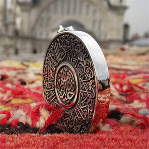 Elegant Circle Handmade 925 Sterling Silver Medallion, Necklace, Silver Pendant , Embroidered Jewelry, Gift for Muslim