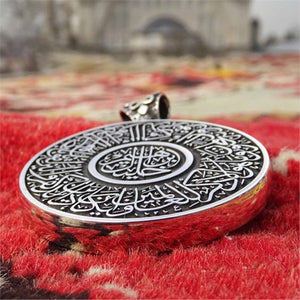 Elegant Circle Handmade 925 Sterling Silver Medallion, Necklace, Silver Pendant , Embroidered Jewelry, Gift for Muslim