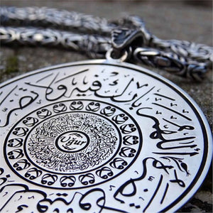 Exclusive Four Layers Handmade 925 Sterling Silver Medallion, Necklace, Silver Pendant , Personalized, Embroidered Jewelry, Gift for Muslim
