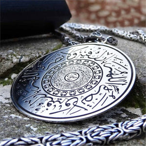 Exclusive Four Layers Handmade 925 Sterling Silver Medallion, Necklace, Silver Pendant , Personalized, Embroidered Jewelry, Gift for Muslim
