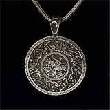 Silver Personalized Name Necklace, Custom Name Arabic Jewelry, Calligraphy Medallion Necklace, Islamic Gift, Gift for Her, Birthday Gift