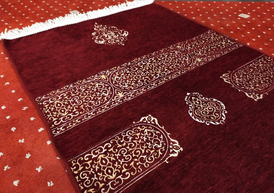 Red Kaaba Curtain Kiswah Sejadah, Prayer Mat, Prayer Rug, Muslim Gifts for Women, Personalized Gift, Eid Gifts, Islamic Home Decor