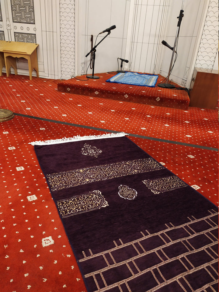 Purple Kaaba Curtain Kiswah Sejadah, Prayer Mat, Prayer Rug, Muslim Gifts for Women, Personalized Gift, Eid Gifts, Islamic Home Decor