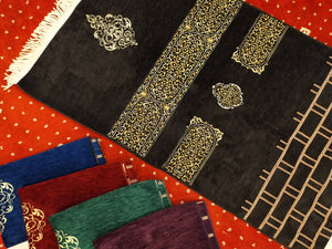 Kaaba Curtain Kiswah Sejadah, Prayer Mat, Prayer Rug, Muslim Gifts for Women, Personalized Gift, Eid Gifts, Islamic Home Decor