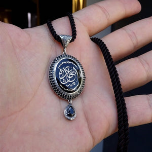 Black Personalized Silver Necklace, Pendant, Gift for Her, Evil Eye Prayer Jewelry, Ideal Gift, Islamic Gift, Silver Chain, Gift Jewelry,005