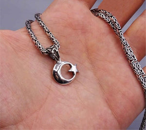 Custom Silver Necklaces, Pendant, Gift for Him, Jewelry, Personalized Necklace, Ideal Gift, Crescent Star, Silver Chain, Gift Jewelry,8
