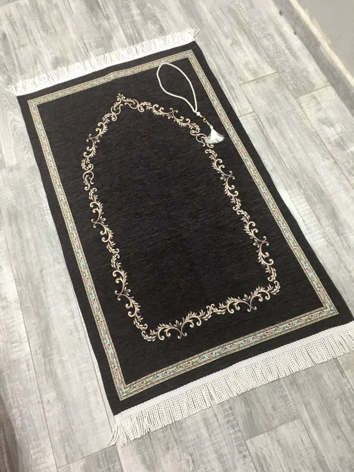 Dark Brown Sejadah, Rawdah Inspired Lux Prayer Mat,  Prophet's Mosque Prayer Rug, Alrawda Janamaz, Rawda, Unique Islamic Gift