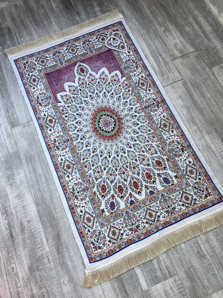 Ruby Dream Sejadah, Rawdah Inspired Lux Prayer Mat,  Prophet's Mosque Prayer Rug, Alrawda Janamaz, Rawda, Unique Islamic Gift