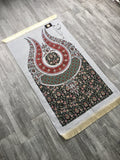 Red Tulip Sejadah, Rawdah Inspired Lux Prayer Mat,  Prophet's Mosque Prayer Rug, Alrawda Janamaz, Rawda, Unique Islamic Gift