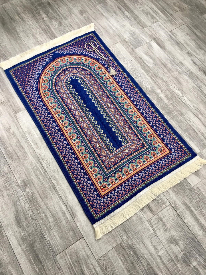 Sapphire Sejadah, Rawdah Inspired Lux Prayer Mat,  Prophet's Mosque Prayer Rug, Alrawda Janamaz, Rawda, Unique Islamic Gift - islamicbazaar