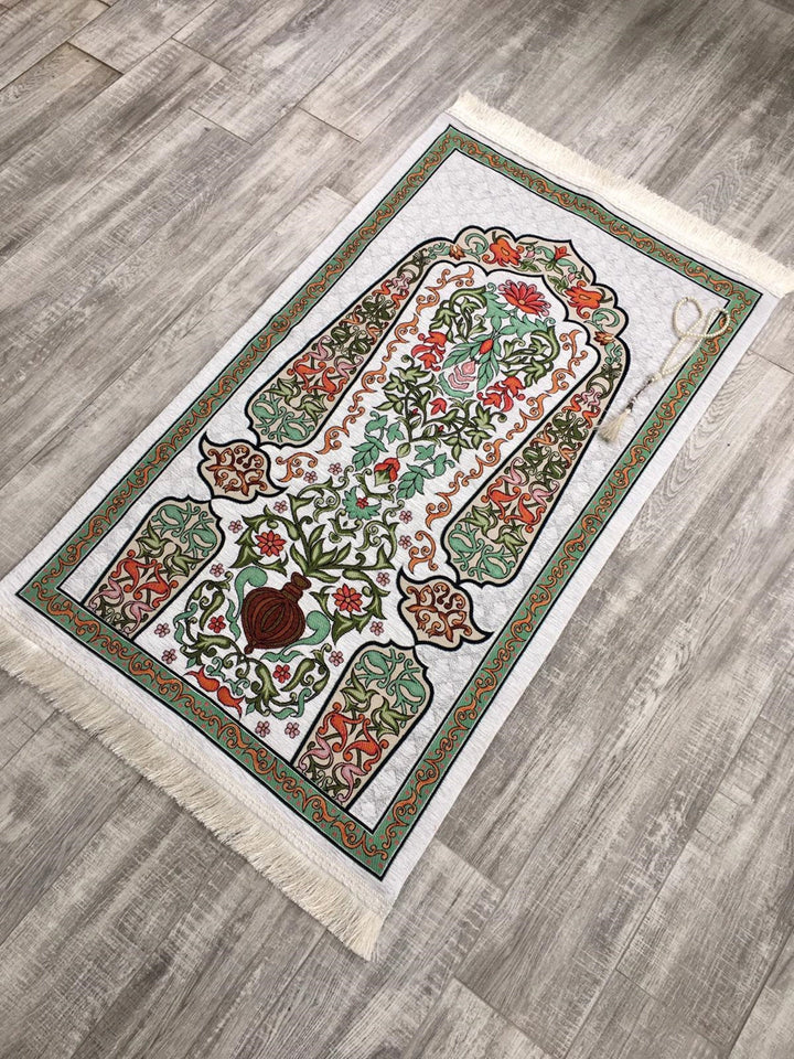 Olive Tree Sejadah, Rawdah Inspired Lux Prayer Mat,  Prophet's Mosque Prayer Rug, Alrawda Janamaz, Rawda, Unique Islamic Gift