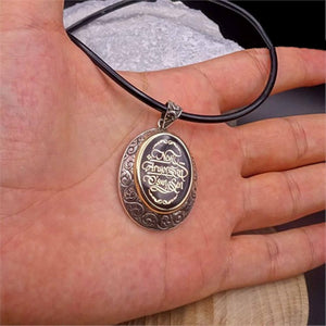 Personalized Silver Necklace, Handmade Ottoman Calligraphy Necklace, Silver Pendant, Ideal Gift, Gift for Him, Custom Jewelry, Islamic Art