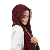 Halstørklæde med nåleblonde | Blød tyrkisk stil Hijab | Muslimah slid | Muslimske kvinder beklædning | Muslimah Hijab | Islamisk sjal | Hijab-mode
