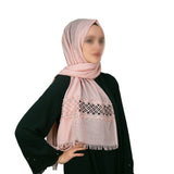 Jilbab Tudung Guipure Pink | Hijab Gaya Turki Lembut | Pakaian Muslimah | Pakaian Wanita Muslim | Hijab Muslimah | Selendang Islam | Fesyen Hijab