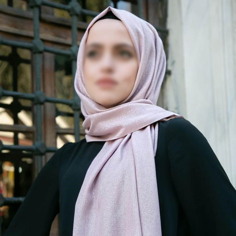 Hijab écharpe rose argenté | Hijab doux de style turc | Muslimah Wear | Vêtements pour femmes musulmanes | Muslimah Hijab | Châle islamique | Mode Hijab