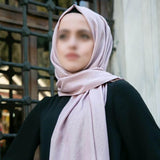 Hijab Bufanda Rosa Plateado | Hijab estilo turco suave | Muslimah Wear | Ropa de mujer musulmana | Muslimah Hijab | Mantón islámico | Moda Hijab