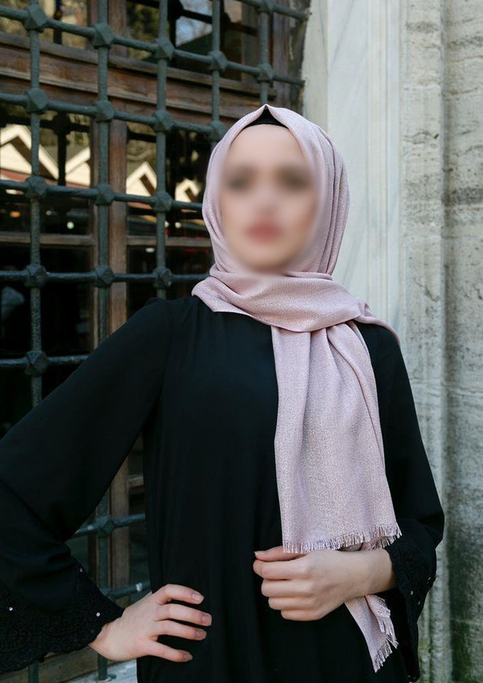 Hijab Sciarpa Rosa Argenteo | Hijab morbido stile turco | Muslimah Wear | Abbigliamento donna musulmana | Muslimah Hijab | Scialle islamico | Moda Hijab