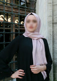 Hixhabi i shallit rozë të argjendtë | Hixhab i stilit të butë turk | Veshja Muslimah | Veshje për Gratë Myslimane | Muslimah Hixhab | Shami Islam | Moda e Hixhabit