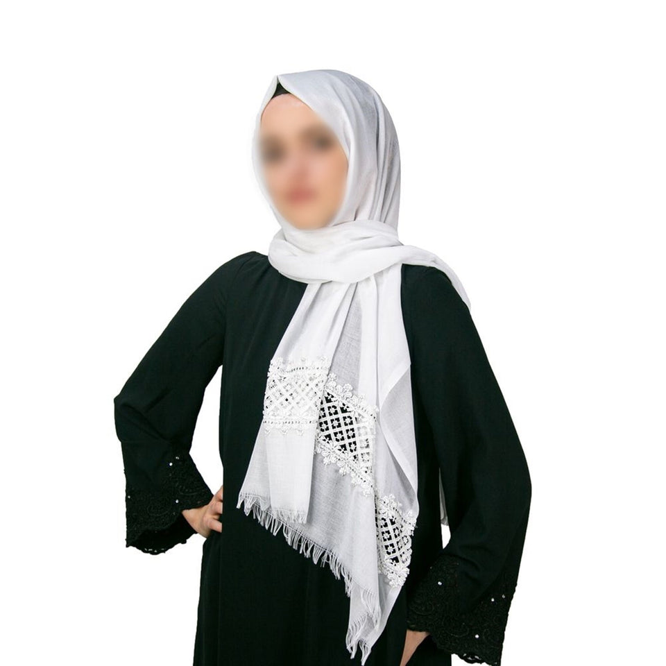 Bijeli gipurni šal hidžab | Mekani hidžab u turskom stilu | Muslimah Wear | Muslimanska ženska odjeća | Muslimah hidžab | Islamski šal | Hijab moda