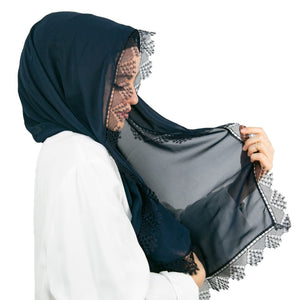 Игла со чипкаст шал хиџаб | Меки турски стил хиџаб | Носете муслимана | Облека за жени муслимани | Муслимах Хиџаб | Исламски шал | Мода на хиџаб