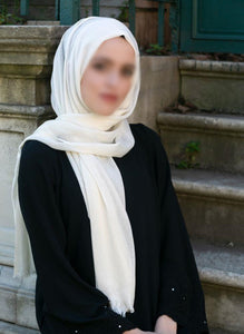 Ecru Baumwollschal Hijab | Weicher türkischer Stil Hijab | Muslimah Wear | Kleidung muslimischer Frauen | Muslimah Hijab | Islamischer Schal | Hijab Mode