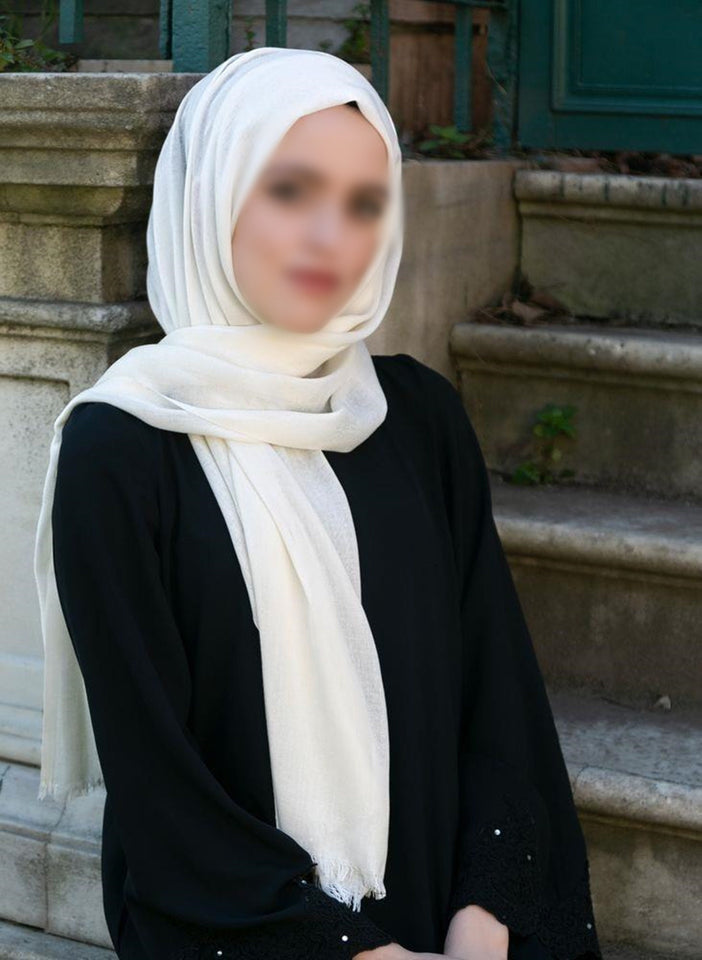 Ecru Cotton Scarf Hijab | Soft Turkish Style Hijab | Muslimah Wear | Muslim Women Clothing | Muslimah Hijab | Islamic Shawl | Hijab Fashion
